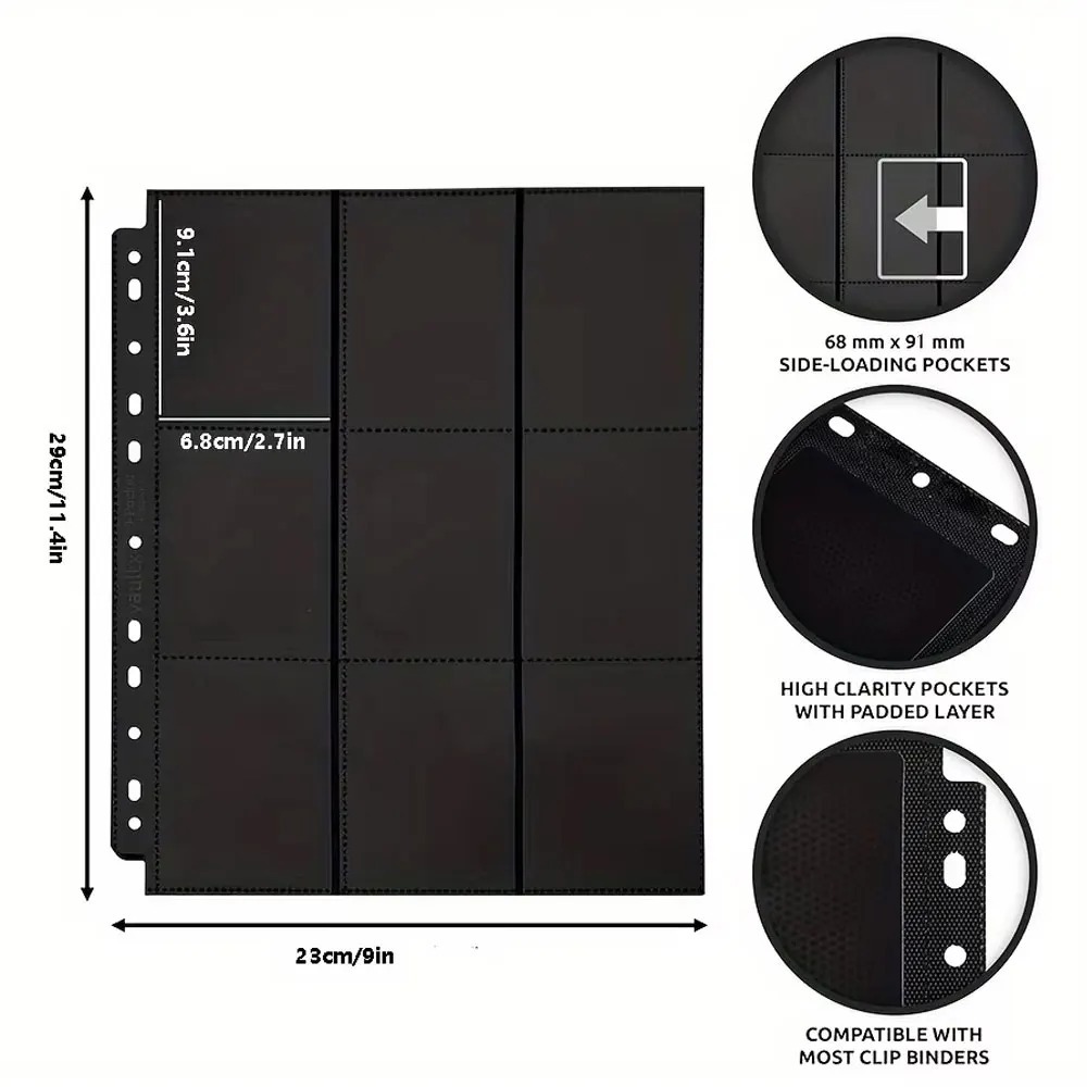 10 แพ็ค แผ่นใส่การ์ด A4 สีดำ 9 - Trading Card Binder บทวิจารณ์และราคา